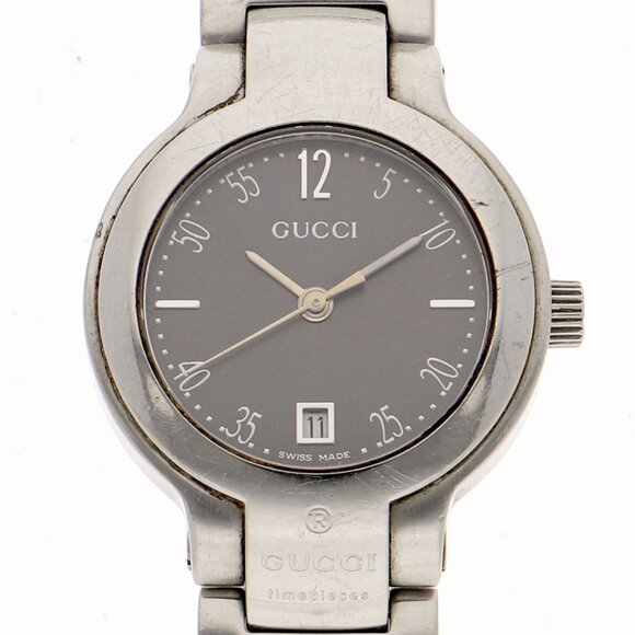 WATCH GUCCI 8900L round gray SS QZ - Picture 1 of 7